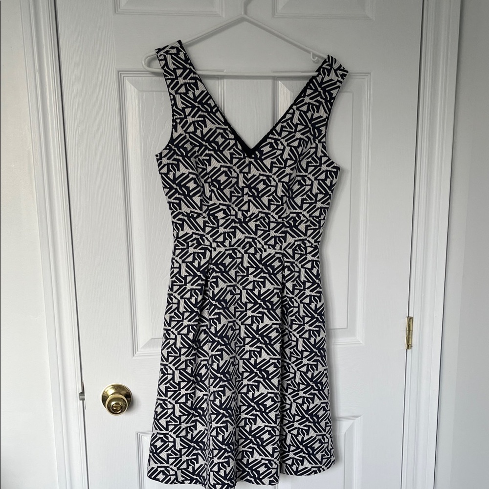 RW&CO. Black and White Geometric Midi Dress